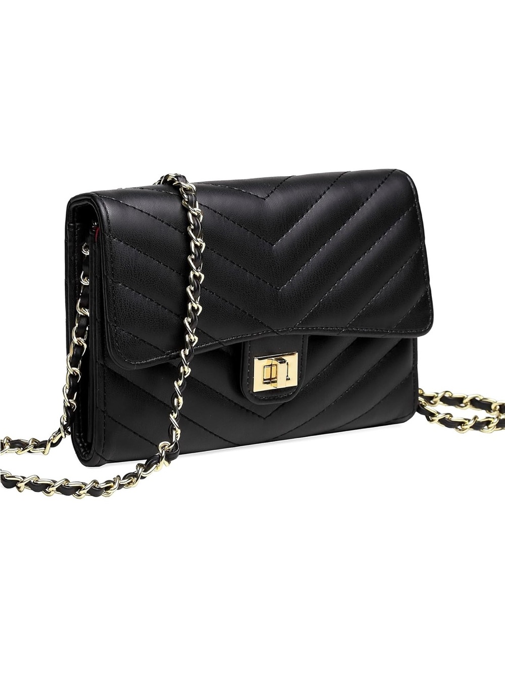 Quilted Black Chain Shoulder Bag